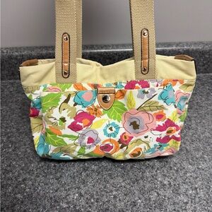 Strada Multicolor Floral Vinyl Cotton Fabric Canvas Shoulder Handle Bag Purse